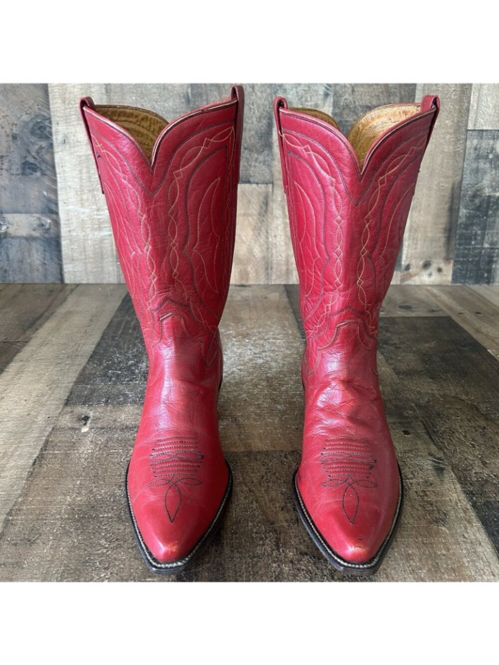 Hyer Vintage Red Snip Toe Western Cowboy Boots Womens 6 B - Picture 3 of 12